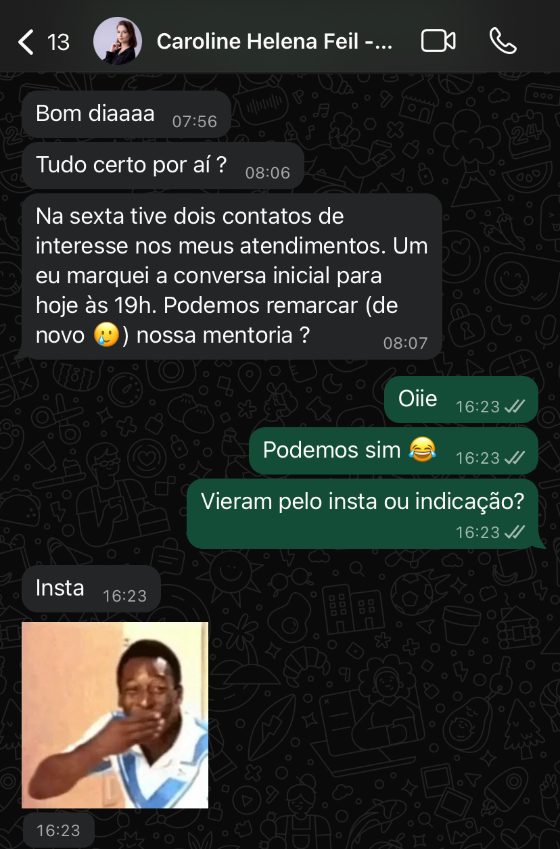 Depoimento de cliente psicóloga