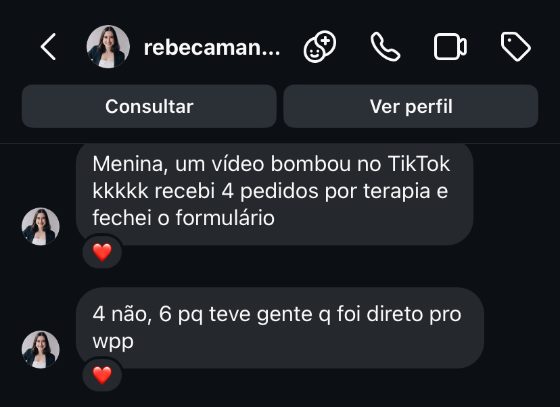 Depoimento de cliente psicóloga