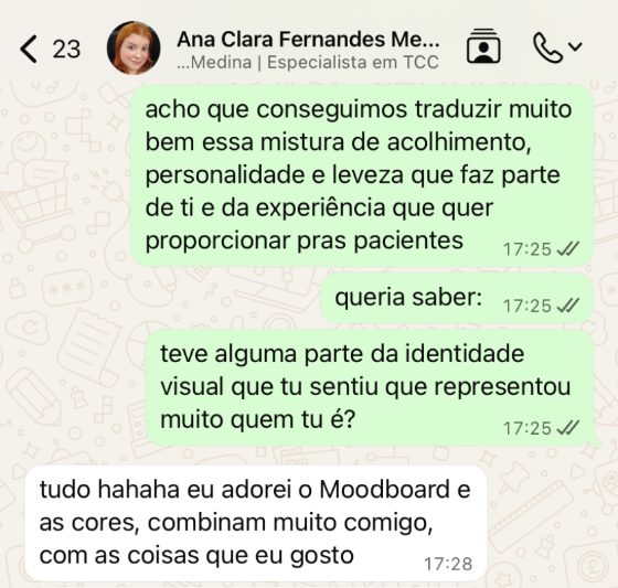 Depoimento de cliente psicóloga